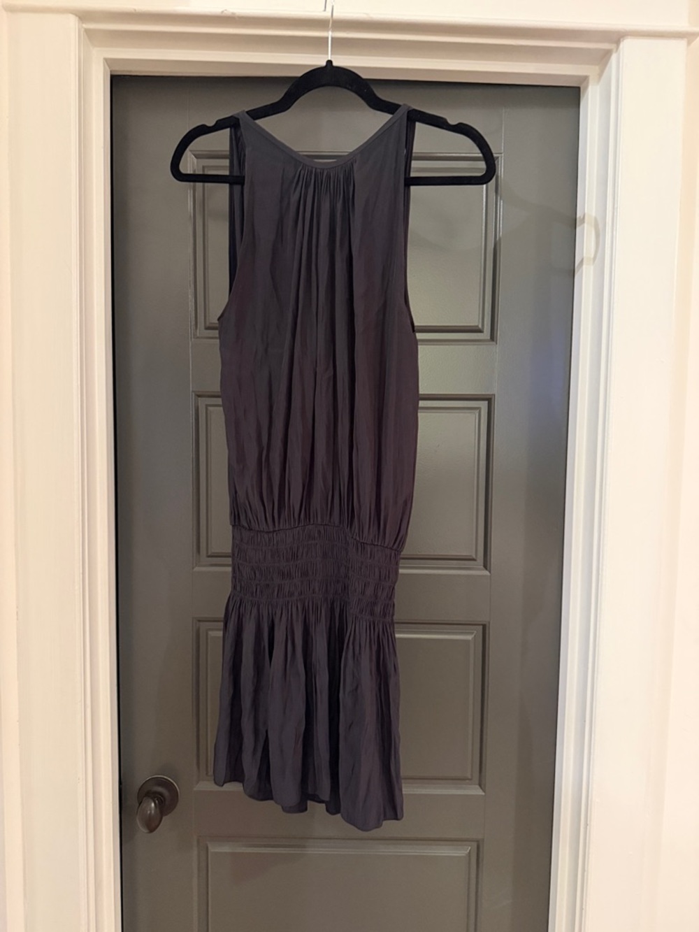 Ramy Brook Sleeveless Smocked Waist Women's Dress - Charcoal